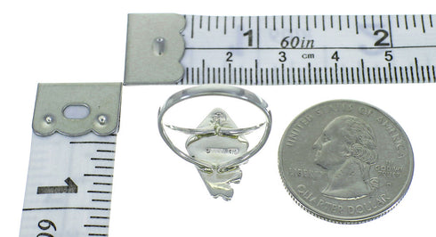 Sterling Silver Water Wave And Magenta Turquoise Southwest Ring Size 6 YX67331